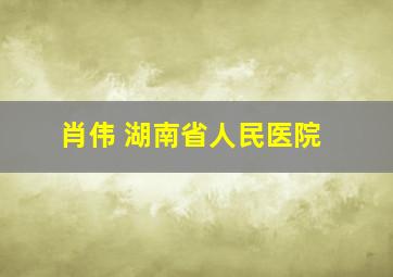 肖伟 湖南省人民医院